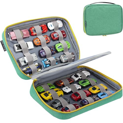 KISLANE Storage Case for 24 Toy Cars, Compatible with Matchbox Cars, Mini Toy, Storage for Children - Bag Only, Green, Bag