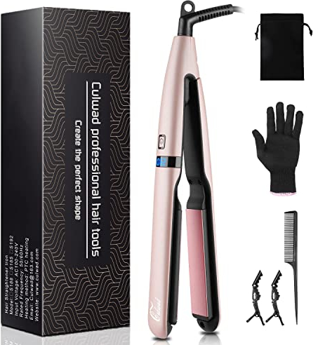 Culwad Hair Straightener, Professional Ceramic Flat Iron for Hair and LCD Digital Display with Adjustable Temp (160℃-230℃) Straightner Iron, Dual Voltage