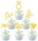 SYKYCTCY 36 Pack He Asked She Said Yes Cupcake Toppers Glitter Love Heart I do Ring Cupcake Food Picks for Wedding Engagement Bridal Shower Party Cake Decorations Supplies Gold