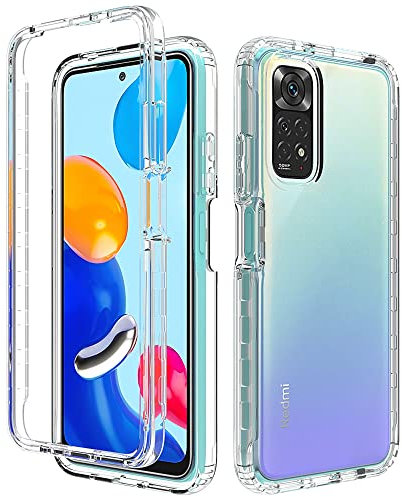 ESTH® Coque en TPU Clair pour Xiaomi Redmi Note 11 Pro(4G/5G) avec Angles Choc Amortissant, Etui Protection Anti-Poussière avec Pare-Chocs PC, sans Protecteur D'écran, Transparent