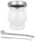 Set Mate, Con Pajita y Brocha, Taza de Mate para Cocinas, Restaurantes, Cafeterías, Blanco