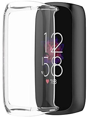 KINKUUN Hülle mit TPU Displayschutz Kompatibel mit Fitbit Luxe Full Coverage Protective Cases Schutz Case Schutzhülle.(transparent)