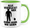 Huhn Tasse Hühner Geschenkidee Kaffeetasse Henne Geschenk für Hühner-Besitzer Kaffeebecher Hahn Becher (Weiß & Grün)