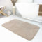 Wecon Home Moderner Flauschiger und waschbarer Badezimmerteppich aus Baumwolle - Ole (80 x 150 cm, Creme beige)