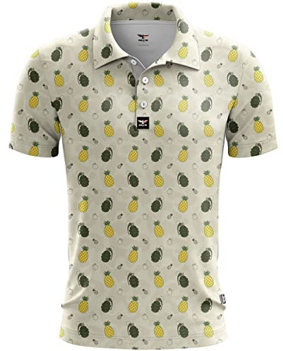 Eagle Six Gear Golf Polo Athletic Polo Shirt, Ananas und Granaten, 4X-Groß