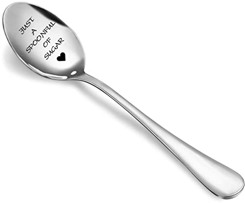 Just a Spoonful of Sugar Zucchero Cucchiaio Da Dessert Cucchiaio Regalo Personalizzato Amante del Caffè Amante del Tè Regalo Divertente