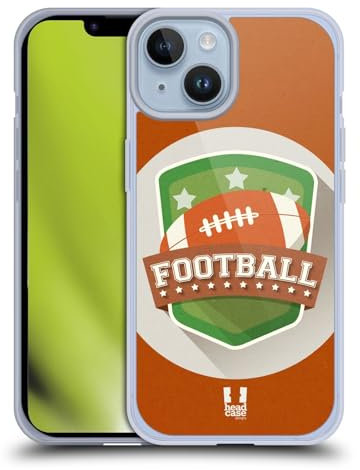 Head Case Designs Fútbol Americano Insignia de Deportes Caso de Gel Suave Compatible con Apple iPhone 14