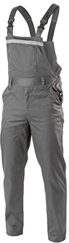 Högert Technik – Arbeitsschutz Latzhose FABIAN, Dunkelgrau Hosen für Herren mit Elastischen Trägern, 3 Taschen, reflektierenden Elementen, Größe XXL