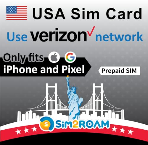 USA Verizon SIM-Karte 28 Tage|Unbegrenzte US 5G/4G LTE Hochgeschwindigkeitsdaten/Anrufe/SMS|500mb/tägliche Daten in Kanada und Mexiko|25GB Hotspot-Tethering|Nachfüllbar! – Der Beste Empfang