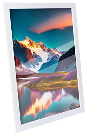 Hengsong Bilderrahmen 50x60,Bilderrahmen Weiss,Bilderrahmen mit Plexi-Glas für Foto von 50x60cm,52.9×62.9cm,Weiß