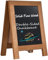 Umtiti Tisch-Kreidetafel-Schild, doppelseitig, braun, massives Kiefernholz, gerahmte stehende Kreidetafel, 21.6x32.6 cm, kleine Küchenarbeitsplatte, Dekor für Zuhause, Bar, Hochzeit (SMHB-BN-2232A)