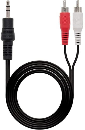 Levitantes Câble audio 1xjack 3.5 to 2xrca Câble audio stéréo mâle noir 2 m
