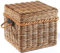 Kobolo Sitzhocker Sitztruhe Truhe mit Stauraum - aus Rattan geflochten - kubu Grey