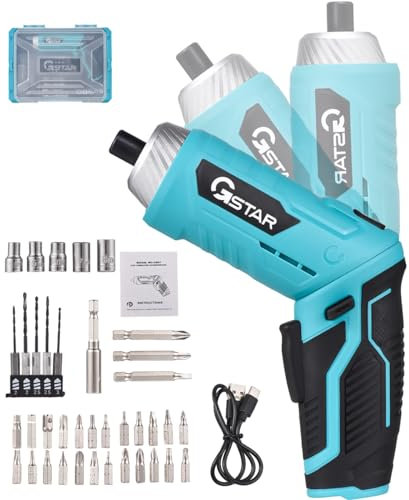 Cornesty Perceuse Visseuse Sans Fil 3Nm avec 41 Accessoires, Tournevis Electrique Sans Fil 1500mAh 3.6V Visseuse Devisseuse Sans Fil avec Lampe LED, 2 Sens Rotation