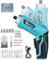 Cornesty Perceuse Visseuse Sans Fil 3Nm avec 41 Accessoires, Tournevis Electrique Sans Fil 1500mAh 3.6V Visseuse Devisseuse Sans Fil avec Lampe LED, 2 Sens Rotation