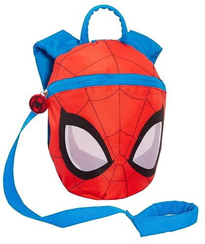 SPIDER-MAN Backpack With Reins Kids Toddlers Detachable Safety Harness Nursery Spidey Day Bag Mini Rucksack