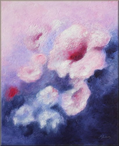 Atelier Marita Zacharias Wandkunst abstraktes Blumen Wandbild Wunderwelt - Echtes Original Acryl Gemälde 100% HANDGEMALT auf Keilrahmen ein Unikat - Blumenbild Stillleben auf Leinwand