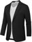 GRACE KARIN Men's Casual Long Sleeve Blazer Jackets Fashion Modern Western Big and Tall Knit Denim Dress Coat Two Button BlackM