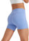 Glacspyg Radlerhose Damen Kurze Sporthose V-Taille High Waist Gym Shorts Kurze Leggings für Yoga Gym Fitness Laufen Blassblau M