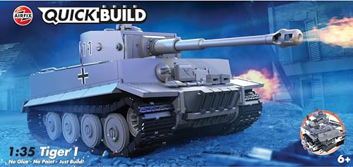 Aifix QUICKBUILD Modellpanzerbausatz – J6041 Tiger Panzerbausatz für Kinder ab 6 Jahren, Konstruktionsspielzeug für Jungen und Mädchen, Modellbau ohne Kleber klassische Panzergeschenke aus Kunststoff