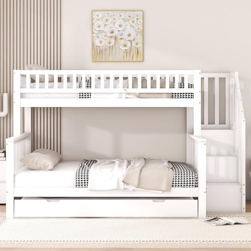 Moimhear 90 x 200 sopra 140 x 200 letto a castello con letto pieghevole e scala