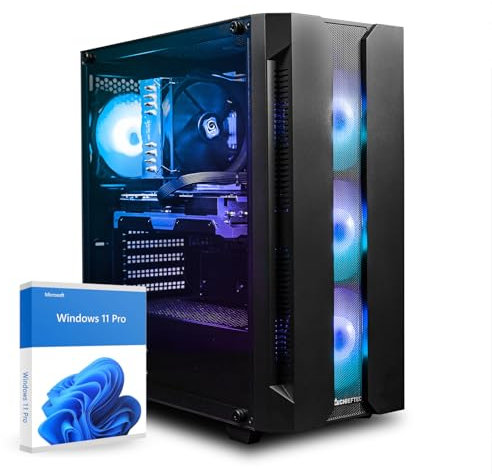 dcl24 Desktop Gaming PC AMD Ryzen 7 5700X3D, RTX4060Ti 8GB - 1000GB SSD, 32GB DDR4, Highend mit 8x4.1 GHz, Streaming mit WLAN, Zocker mit Windows 11 Pro [19697]