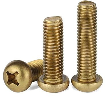 ORANXIN M4 x 12mm 20 Pcs Brass Cross Round Head Bolts Copper Pan Head Bolt Machine Screws Fasteners