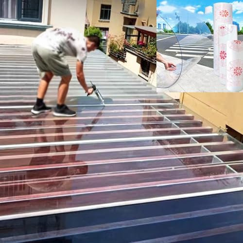 tow000ack Plaque Polycarbonate,Feuille de Toiture en Plastique Transparent 1,2mm,Panneau pour Serre,Imperméable/Anti-UV,pour Auvent Extérieur Carport Cold Frame Remplacement (0,5m x 1m)