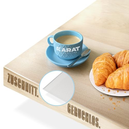 KARAT Farbige Tischfolie mit abgeschrägter Kante - Tischdecke nach Maß, Farbe & Größe wählbar - Folie, Schutzfolie, Tischschutz (Imperial, Transparent mattiert, B:90 x L:160 cm)