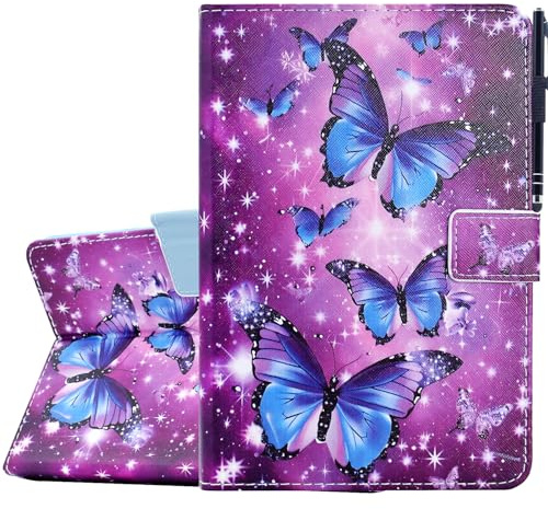 KEROM Case for Samsung Galaxy Tab A11+ Plus/A9+ Plus 11 Inch 2026/2024, Cute PU Leather Stand Protective Cover for Galaxy Tab A11+/A9+ Tablet, Auto Wake/Sleep - Butterfly
