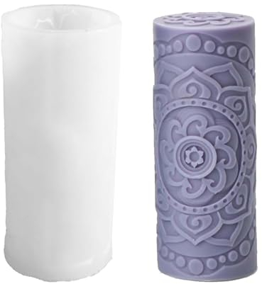 TREABEAR Moule Silicone Bougie Cylindrique et Fleur - Moule pour Savon et Bougies