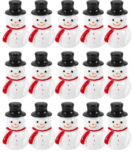 Angoily 50 Stück Mini-Schneemann-Figuren Zum Selbermachen - Weihnachts-Ornament Und Dekoration Aus Kunstharz Mit Hut - Mikro-Landschaftsornament