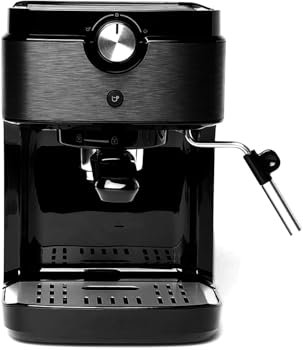 Wintem Kaffeemaschine 1633 W 20 Bar Ideal sowohl für Mahlwerk als auch für Kapseln – transparenter Behälter, Fassungsvermögen 0,9 l, Dampfdüse zum schnellen und einfachen Herstellen von Cappuccino –