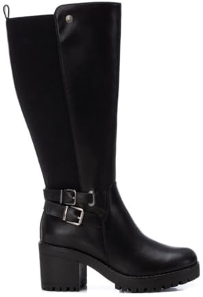 REFRESH - Stivale da donna con chiusura lampo, colore: marrone, taglia 37, Nero , 40 EU