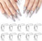 CPJJ 10 Stück Nail rings, nagel ring, ring nails, Nagel Ring für Acrylnägel, Verstellbare Fingernagel Ringe für künstliche Nägel, Nagelkunst Dekoration
