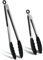 Grillzange, Onader 2 Stück Edelstahl Küchenzange Nudelzange mit Silikonspitze, 33,5cm & 26,5 cm Fleischzange kochzange zum Kochen, Grillen, Hitzebeständige & Spülmaschinenfest - Schwarz