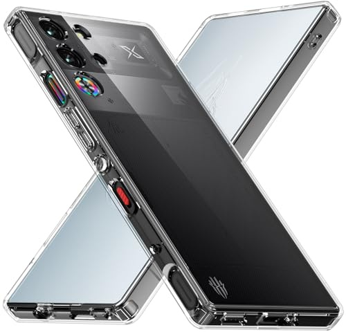 Cresee Hülle für Red Magic 10 Pro/Red Magic 10S Pro Case, Transparent Harte Rückseite + Weiche TPU Bumper Dünn Handyhülle Stoßfest Schutzhülle, Clear