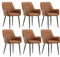 CLIPOP Esszimmerstühle 6er Set Kunstleder Gepolstert Küchenstuhl mit Armlehne,Sessel Esszimmerstuhl Loungesessel Wohnzimmer Empfangstühle für Esszimmer Küche
