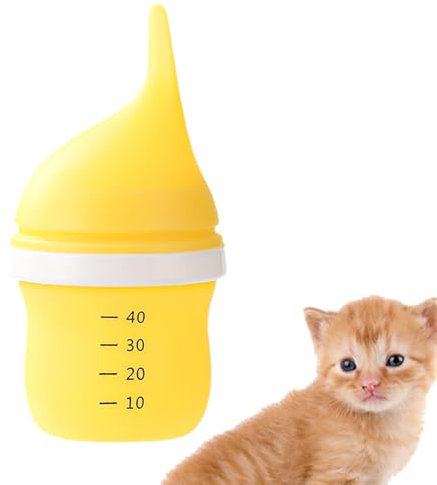 Hogvinnatil Baby Cat Milk Bottle, Pet Nursing Bottle, 40ml Puppy Bottle, Pet Feed, Portable Reusable Nipple Pet Feeder, Silicone Milk Bottle for