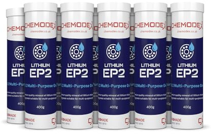 Chemodex EP2 Lithium Grease Cartridges (10 x 400g) - High-Performance Industrial Grease for Heavy-Duty Trucking, Construction Equipment, Mining Machinery, Off-Highway Vehicles, Agricultural Equipment,