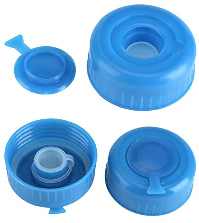 Tomvorks 5Pcs Blue Water Drinking Bottle Cap, Anti Splash Screw on Replacement Lids, Food Grade Plastic