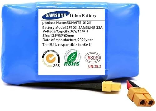 Batterie lithium 36 V 12 Ah pour vélo électrique de grande capacité, idéale pour les équipements de scooter XT60