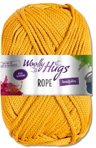Frida's Wollhaus Woolly Hugs 200 g Rope Polyester Textilgarn Wolle Tasche mit Anleitung 19 Farben (23 | Senf)