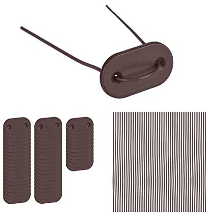 relaxdays Attaches pour Brise-Vue, 104 pastilles avec Fils, kit de Fixation pour Pare-Soleil, Marron