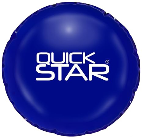 QUICK STAR Poolkissen Rund ⌀ 400 cm Blau | 4 Seile & Sicherheitsventil | 2X Reparaturset | PVC 0,44mm | Winter Pool Kissen mit Doppelnaht | Luftkissen Chlor- und UV-Beständig