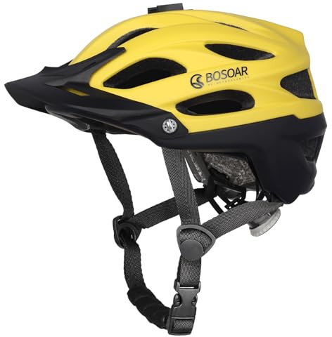 Bosoar Mountain Bike Helmet for Adult Men Women,Fit 55-61 Cm | With Camera Mount & Detachable Visor, Adjustable for Age 14+ Teen,Lightweight Safety for Bicycle Cycling Road