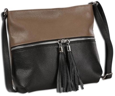 Toscanto Tasche taupe, schwarz Umhängetasche mittel 30x23cmx10cm OTT195USI
