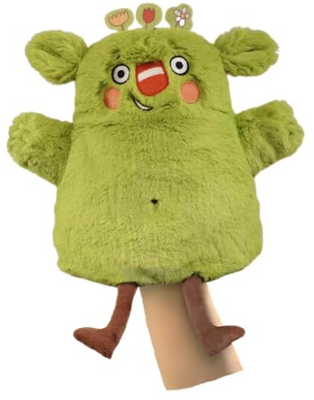 Bauer Spielwaren Das kleine WIR Offizielle Handpuppe Kuscheltier aus der Kinderbuchreihe - super kuschelig grünes Fell, Stofftier Tierhandpuppe, 20cm, grün (12268)