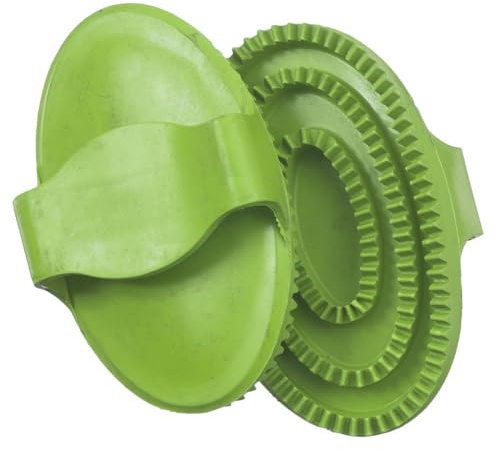 Tough1 Large Rubber Curry Comb - Neon Green