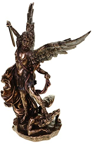 Veronese Figur Erzengel Michael bekämpft das Böse Figur bronziert Skulptur